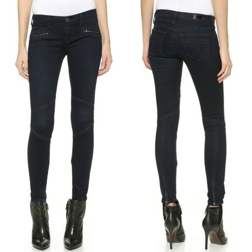 AG Moto Leggings Ankle Zipper Adriano Goldschmied Jeans Size 32 Inseam 30